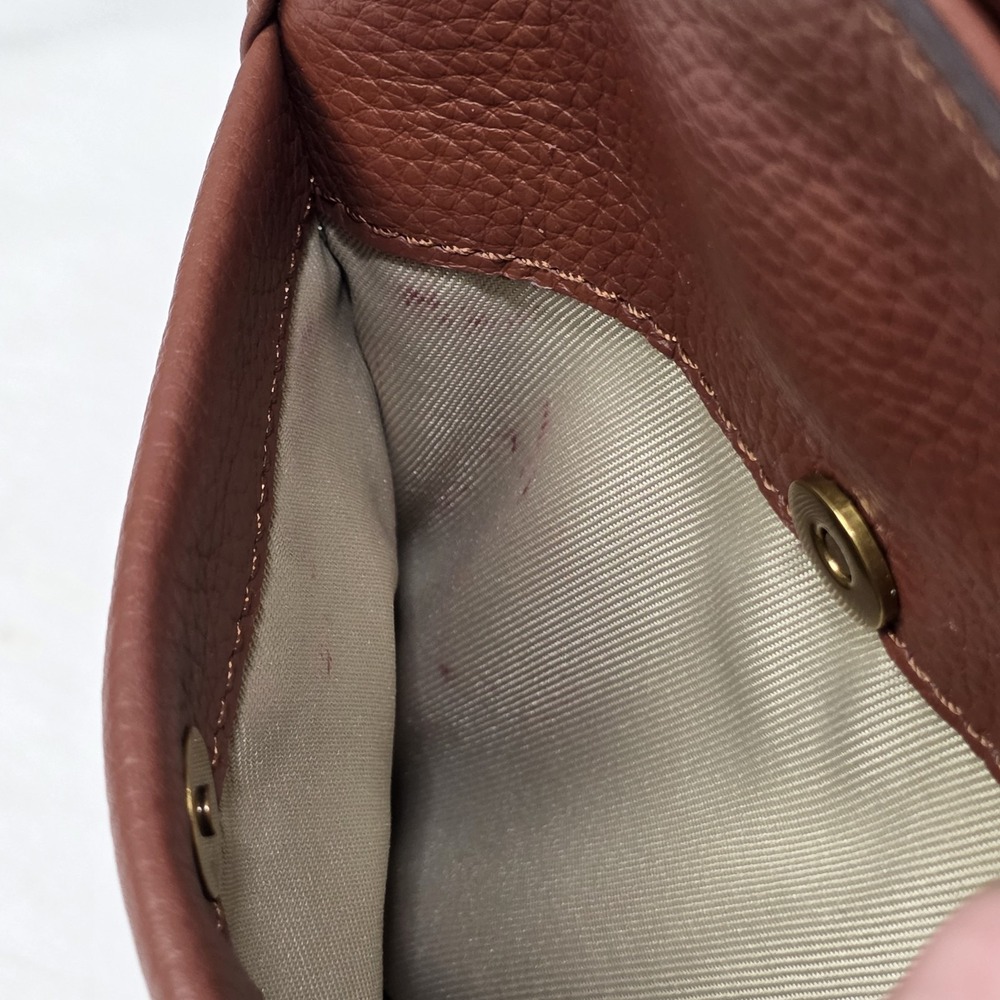 American Leather Co Luca Triple Entry Crossbody Purse Brown - Picture 16 of 16